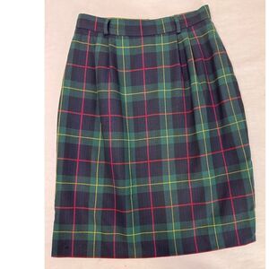 Vintage J. H. Collectibles Skirt Plaid Wool Pleated Classic Tartan 1980s Size 6